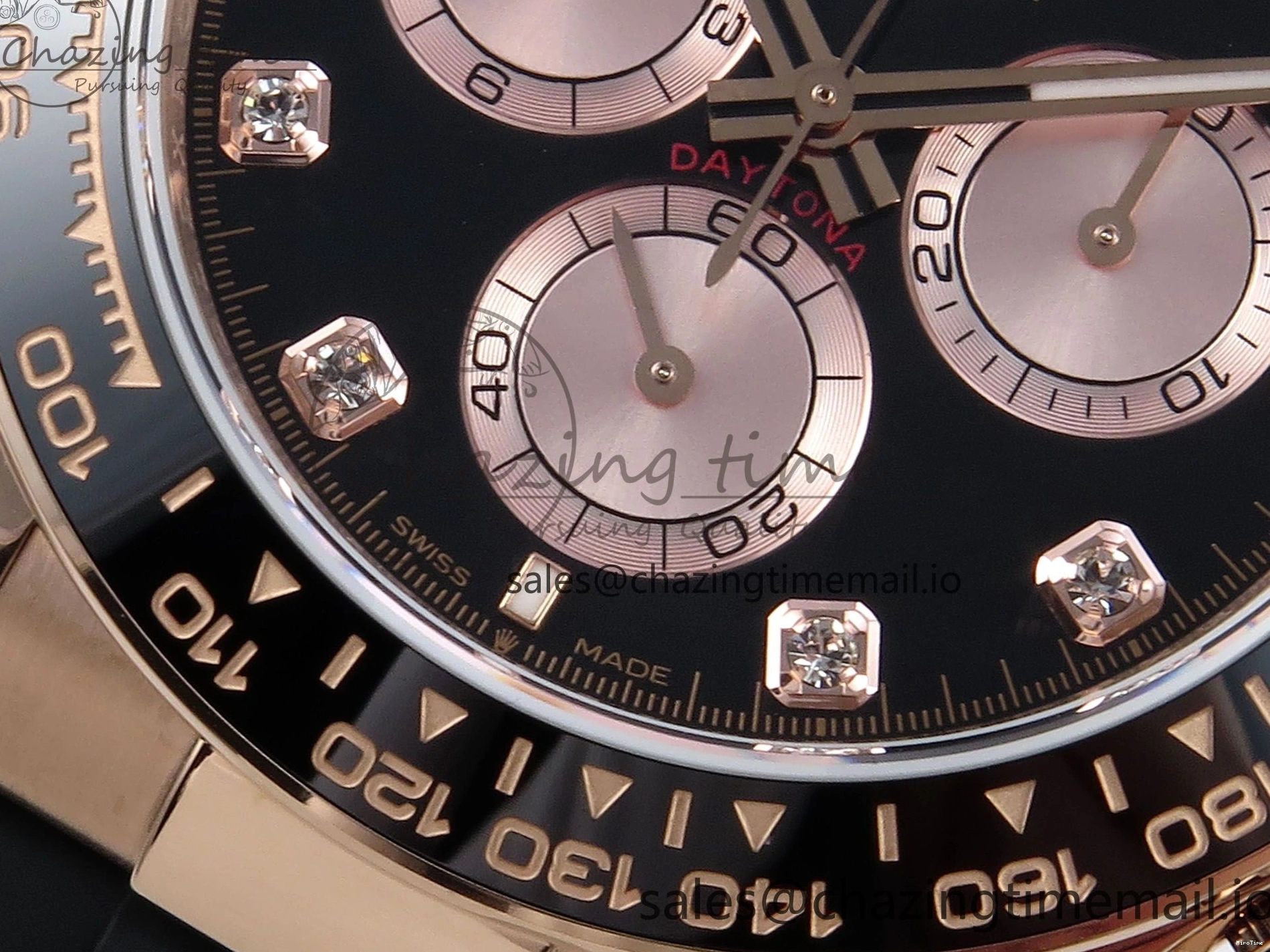 MiroTime 0516 Daytona 126515 QF 1:1 Best Edition Black RG Diamonds Dial on Oysterflex Strap SH4131 V Sophisticated 701